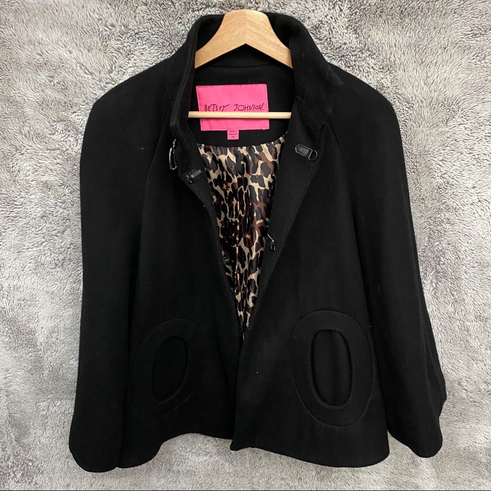 Betsy Johnson Wool Cape  Coat Y2k Style